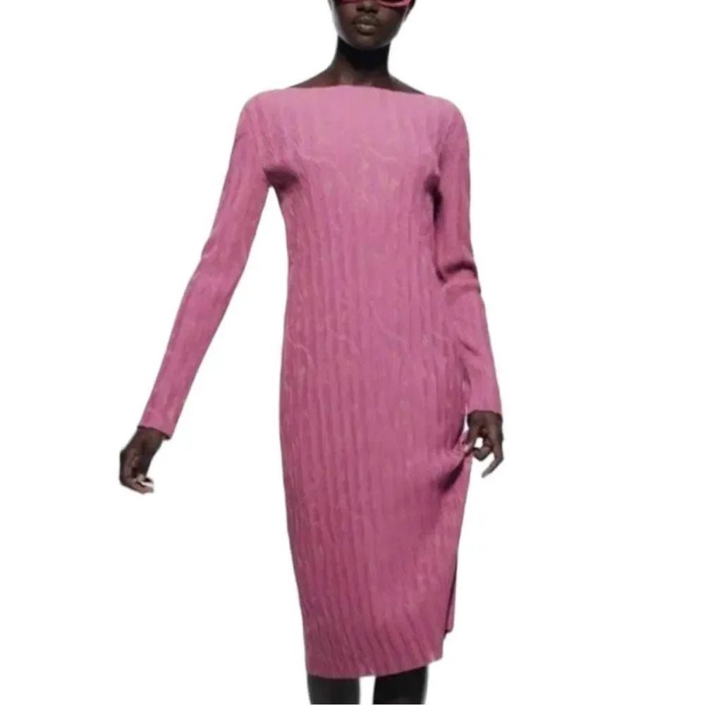 Zara MIDI Mauve Dress(Size Small)